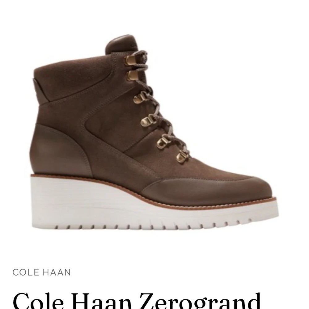 Cole Haan Taupe Lace-Up Boots, sorry no box but I have a substitute